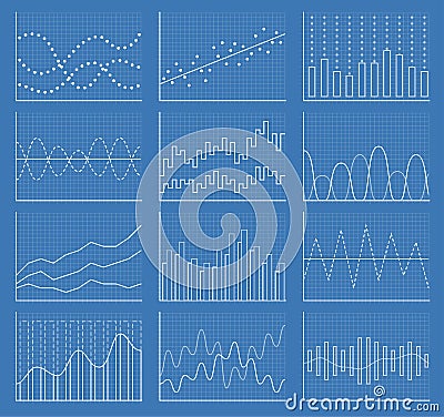 Business chart collection. Set of graphs. Data visualization. Vector Illustration