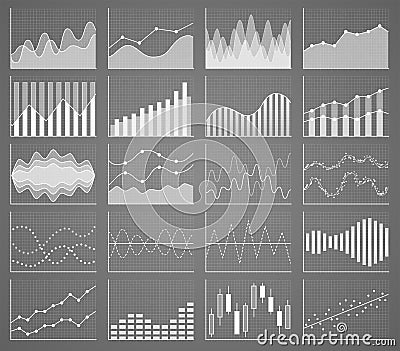Business chart collection. Set of graphs. Data visualization. Vector Illustration