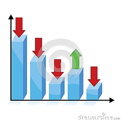 Business chart with downward trend Stock Photo