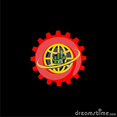 Business chart icon logo design vector template, Gear icon Vector Illustration