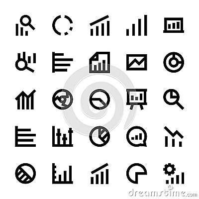 Business Charts and Diagrams Vector Line Icons 3 Stock Photo