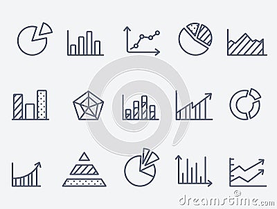 Business charts icons Vector Illustration