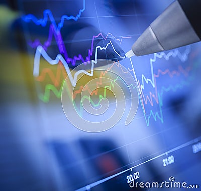 Business charts and markets Stock Photo