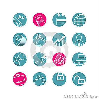 Business circle icons Vector Illustration