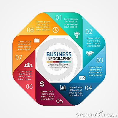 Business circle infographic, diagram with options Vector Illustration