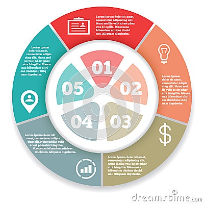 Business circle infographic, diagram, presentation Vector Illustration