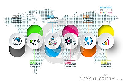 Business circle labels shape infographics Vector Illustration