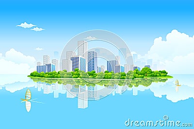 Business City Landscape Vector Illustration