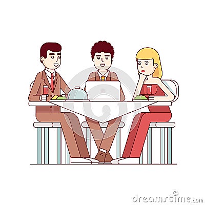 Business client meeting at restaurant table Vector Illustration