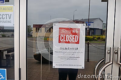 Business closed for Covid 19 lockdown Editorial Stock Photo