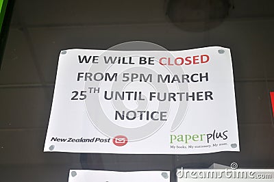 Business closed for Covid 19 lockdown Editorial Stock Photo