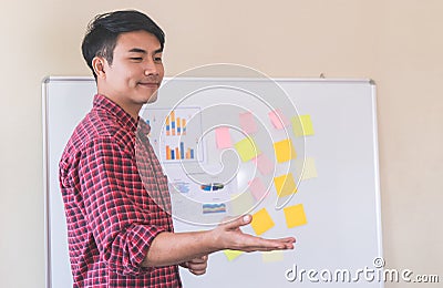 Business coach trainer giving training to student Stock Photo