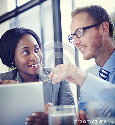 Business Colleagues Discussing in the Office Stock Photo