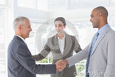 Business colleagues greeting each other Stock Photo