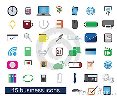 Business color cliparts Vector Illustration