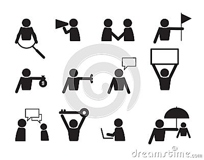 Business commercial people icon set vector Vector Illustration