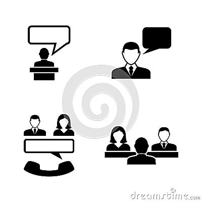 Business communication. Simple Related Vector Icons Vector Illustration