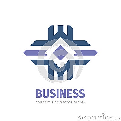 Business company concept logo design. Development strategy sign. Coommunication cooperation symbol. Modern technology icon. Vector Vector Illustration