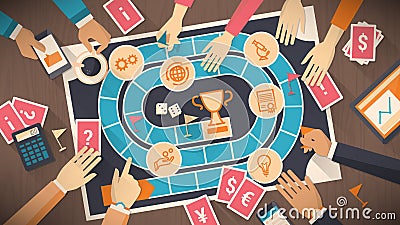 Business and competition board game Vector Illustration