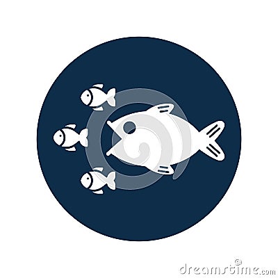 Business, competition, competitors icon, fish hunting Vector Illustration