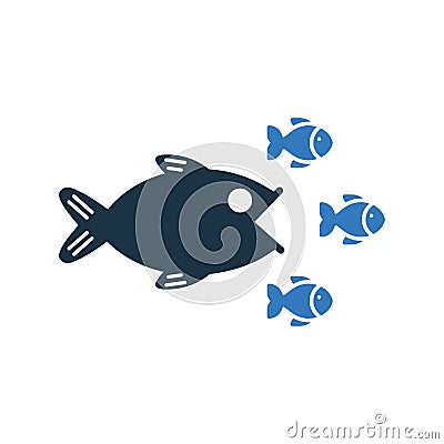 Business, competition, competitors icon, fish hunting Stock Photo