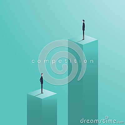 Business competition concept with businessman vector illustration. Symbol of challenge, race, success and winners. Vector Illustration