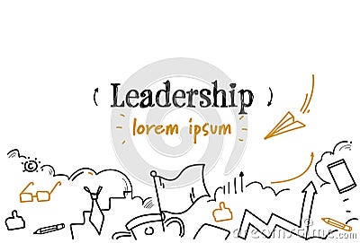 Business competition leadership concept sketch doodle horizontal isolated copy space Vector Illustration