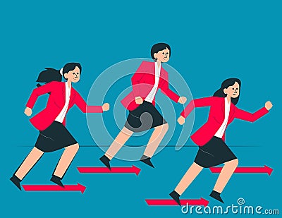 Business competition. Performance compared to their employees concept Vector Illustration