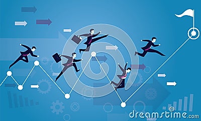 Business Competition. Race To Success Vector Illustration