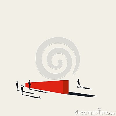 Business competition vector concept with businessman leaving competitors behind. Symbol of winning, leadership, success. Vector Illustration