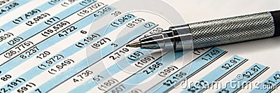 Business composition. Financial analysis - income statement, business plan Stock Photo