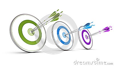 Business Concept - Achieving Multiple Strategic Objectives Stock Photo