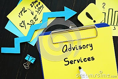 Business concept about Advisory Services with inscription on the sheet Stock Photo