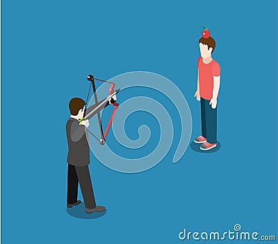 Business concept aim competitor target flat 3d web isometric Stock Photo