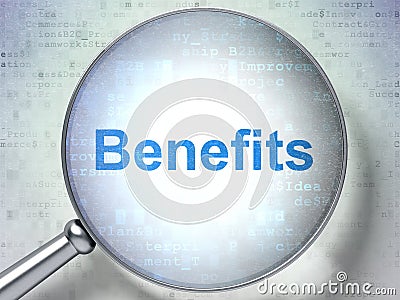 Business concept: Benefits with optical glass Stock Photo