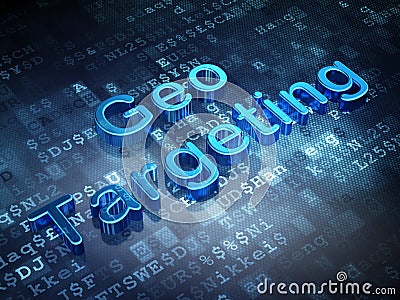 Business concept: Blue Geo Targeting on digital background Stock Photo