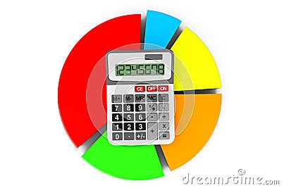 Business Concept. Calculator and colorful chart Stock Photo