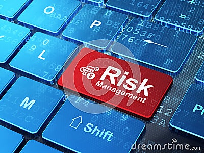 Business concept: Calculator and Risk Management Stock Photo