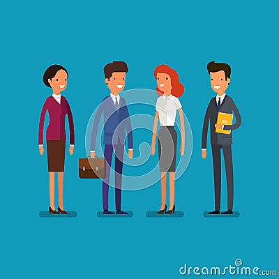 Business concept. Cartoon businessman and woman Vector Illustration