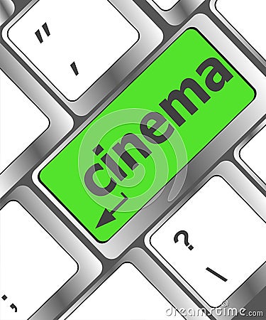 Business concept: Cinema key on the computer keyboard Stock Photo