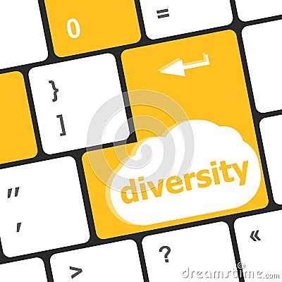 Business concept: computer keyboard with word Diversity, selected focus on enter button background, 3D rendering Stock Photo