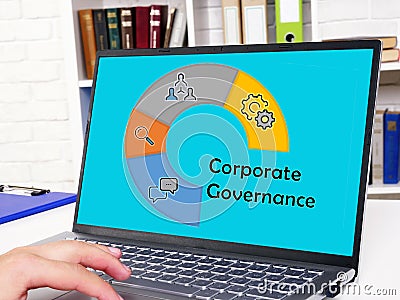 Business concept about Corporate Governance with sign on the piece of paper Stock Photo