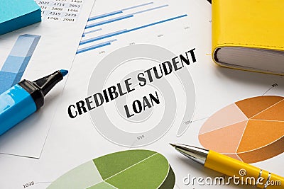 Business concept about CREDIBLE STUDENT LOAN with inscription on the piece of paper Stock Photo