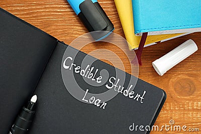 Business concept about Credible Student Loan with phrase on the piece of paper Stock Photo