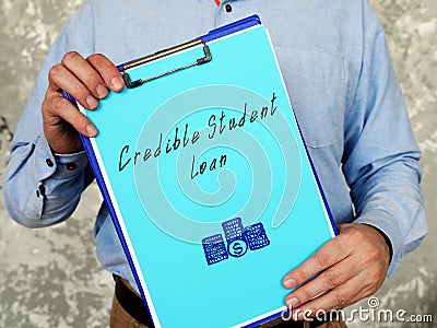 Business concept about Credible Student Loan with sign on the page Stock Photo