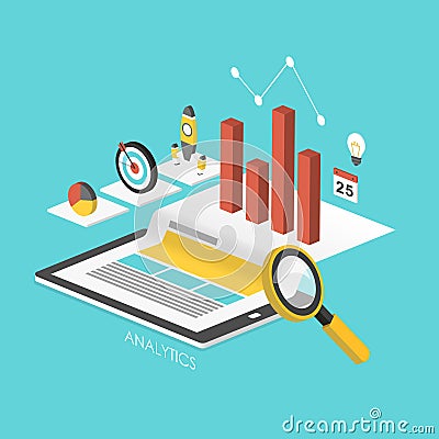 Business concept 3d isometric infographic Vector Illustration