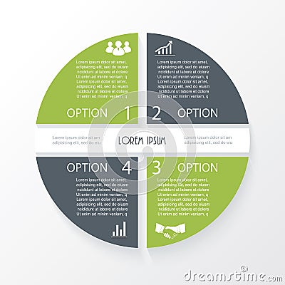 Business concept design with circle 4 segments Vector Illustration