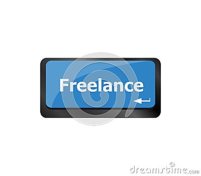 Business Concept with Enter Button on Keyboard. Freelance. Computer Keyboard Button Showing the Inscription Freelancing Stock Photo