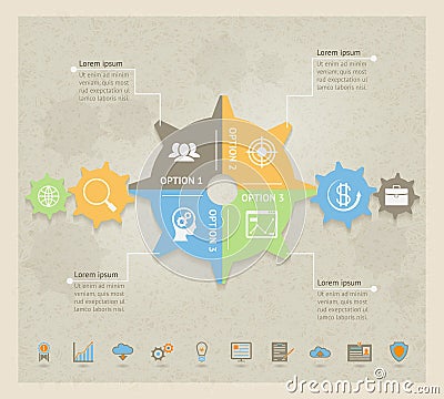 Business Concept Gears infographic Vector Illustration