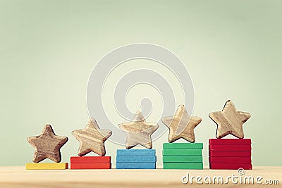 business concept image of setting a five star goal. increase rating or ranking, evaluation and classification idea Stock Photo